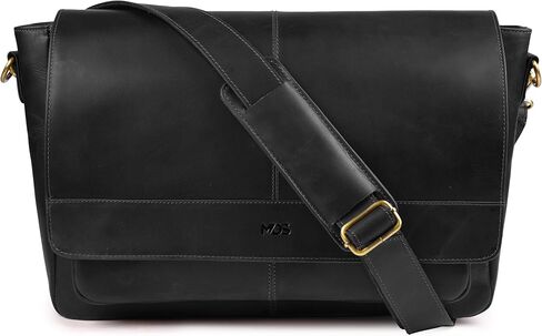 MDS Genuine Leather Messenger Bag - Crossbody Briefcase Satchel Bag for Men & Women - Office, Work, Travel & Daily Use in Saudi Arabia
