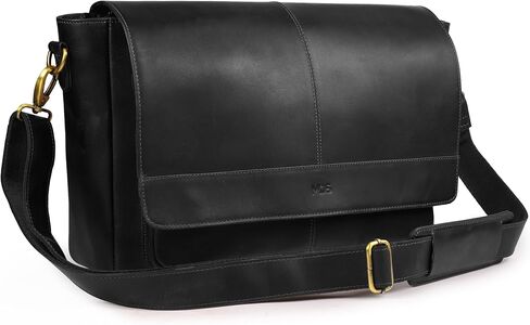 MDS Genuine Leather Messenger Bag - Crossbody Briefcase Satchel Bag for Men & Women - Office, Work, Travel & Daily Use in Saudi Arabia