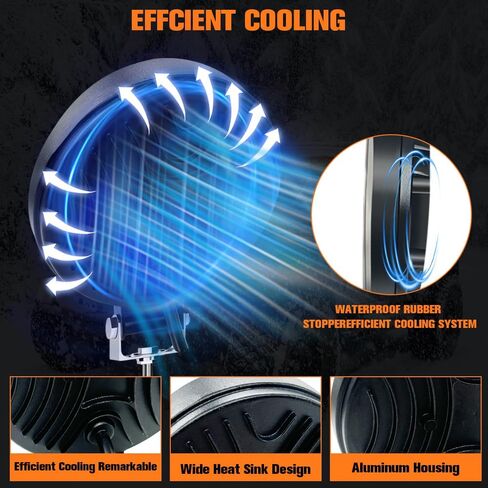 LED Work Light 4Inch 42W 12V 24V Round Flood Off Road Lights Led Pods Driving Light for Truck Tractor Trailer Vehicle Golf Car RV Boat ATV UTV SUV Grain Drill Mower Snowplow 2Pcs in Saudi Arabia