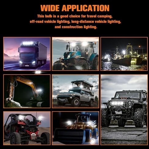 LED Work Light 4Inch 42W 12V 24V Round Flood Off Road Lights Led Pods Driving Light for Truck Tractor Trailer Vehicle Golf Car RV Boat ATV UTV SUV Grain Drill Mower Snowplow 2Pcs in Saudi Arabia