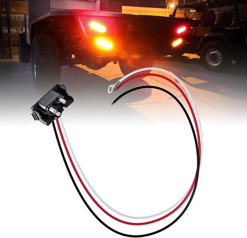 TRUE MODS LED Taillight 90 Degree PL-3 3-Pin Plug [Easy Installation] [Fits 4" Round Taillights] [Fits 6" Oval Taillights] - Connector for Trailers RV & Trucks Turn Stop Brake Reverse Parking Lights in Kuwait