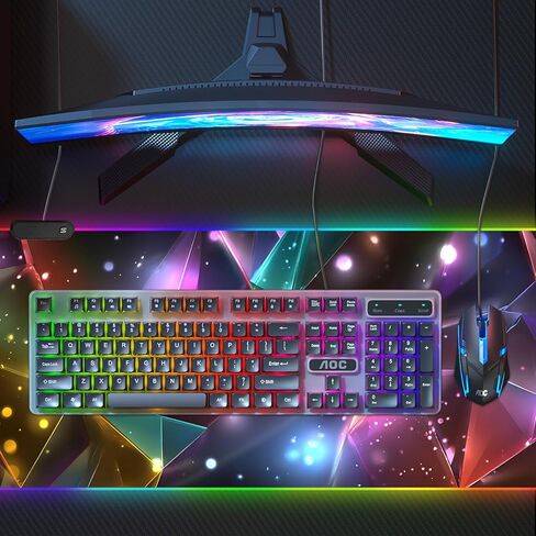 RGB Gaming Mouse Pad XXL, 35.4 x 15.7 Inch, Colorful Geometric LED Backlit Desk Mat, Customizable RGB Edge Lighting, Non-Slip Base for Gaming & Office Use in Saudi Arabia