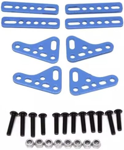 مكونات سيارة RC متوافقة مع SCX10 لـ TRX4 لـ TRX6 1/8 1/10 RC قطع غيار ترقية السيارة، قطع غيار متعددة الألوان، حوامل صدمات مزدوجة (أزرق) in Kuwait