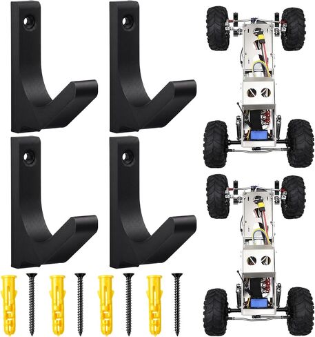 Novabright 4 Pcs Rc Car Wall Mount Storage, Display Hook Holder for 2 Pcs 1/10 Scale Cars Organize, Heavy Duty Vertical Rack, Easy Install Rc Organizer for Car Enthusiasts (Hardware Included) in Kuwait
