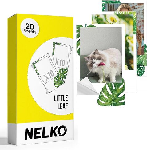 ورق صور خلفي لاصق ممتاز مقاس 52.3 × 90 مم من Nelko، 20 حزمة من ورق طابعة الجيب الأصلي PP01 وPP03، ورق صور مقاوم للماء، متوافق مع سلسلة طابعات الصور Nelko، سهل التقشير، متعة الخطوط in Kuwait