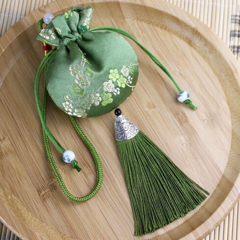 Jewelry Storage Bag Dragon Boat Festival Bag Smooth Small Pouch Chinese Style Sachet Retro Pattern Plum(Green) in Kuwait