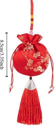 Jewelry Storage Bag Dragon Boat Festival Bag Smooth Small Pouch Chinese Style Sachet Retro Pattern Plum(Green) in Kuwait