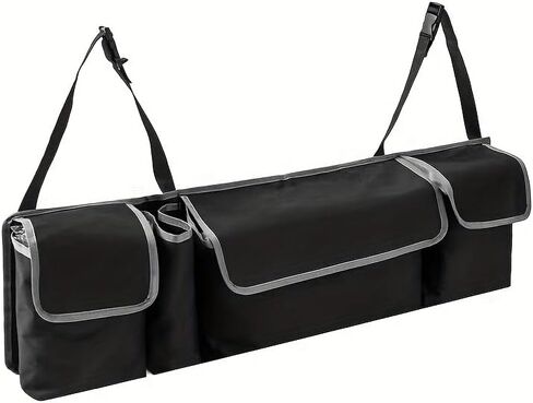 Car Trunk Organizer 600D Oxford Foldable Storage Bag with 4 Pockets and Adjustable Straps for Groceries Travel Road Trips in Kuwait