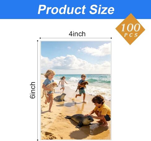 4x6 Photo Sleeves 100Pcs - Top Loading Picture Sleeves, Acid-Free & Crystal Clear, Heavy Duty Transparent Plastic Sleeves for Photos, Postcards and Recipe Card Storage in Saudi Arabia