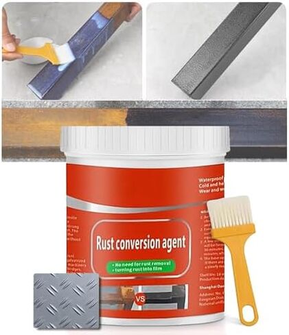 XIRUJNFD 300g Rust Conversion Agent, Metal Rust Removal & Renovation Paint, Multi Functional Metal Conversion Agent, Multifunctional Metal Rust Removal (Milk(Black)) in Saudi Arabia