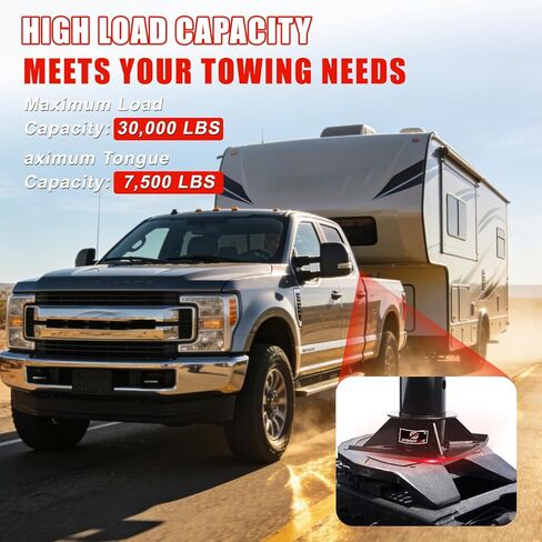 Gooseneck to 5th Wheel Adapter Trailer Coupler, with 4" Round Tube,with 2" Kingpin,Adjustable Height Fit for Campers,Trailers,Tractors- 30000 lb Capacity,with 2 5th Wheel lube Plate in Saudi Arabia