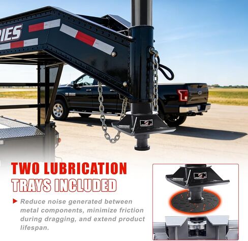 Gooseneck to 5th Wheel Adapter Trailer Coupler, with 4" Round Tube,with 2" Kingpin,Adjustable Height Fit for Campers,Trailers,Tractors- 30000 lb Capacity,with 2 5th Wheel lube Plate in Saudi Arabia