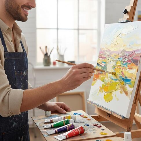 مجموعة طلاء زيتي من MyArtscape، 12 لونًا، أنابيب 12 × 0.4 أونصة سائلة (12 مل)، دهانات زيتية عالية الصبغة خفيفة الوزن وثقيلة الوزن، ألوان نابضة بالحياة لا تبهت، لوازم طلاء احترافية بجودة الفنان in Kuwait