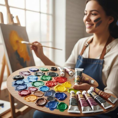 مجموعة طلاء زيتي من MyArtscape، 12 لونًا، أنابيب 12 × 0.4 أونصة سائلة (12 مل)، دهانات زيتية عالية الصبغة خفيفة الوزن وثقيلة الوزن، ألوان نابضة بالحياة لا تبهت، لوازم طلاء احترافية بجودة الفنان in Kuwait