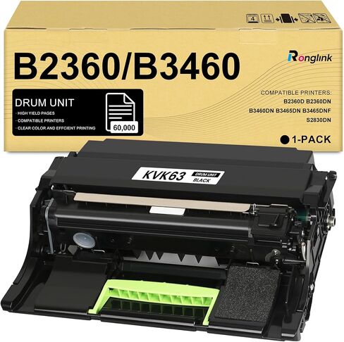 استبدال خرطوشة الطبل KVK63 B2360 لوحدة الطبل B3460 من Dell لوحدة الطبل B2360d B2360dn B3460dn B3465dn B3465dnf S2830dn 331-9810 331-9811 وحدة التصوير، حزمة واحدة، 60,000 صفحة in Kuwait