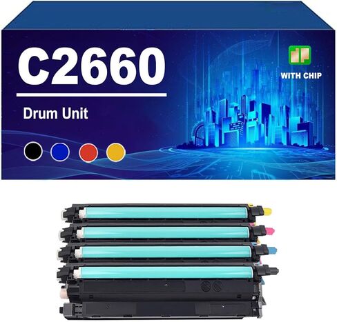 C2660 Drum Unit Compatible for Dell Color Printer C2660dn C2665dnf, Imaging Drum 60000 Pages,Yellow-1 Pack in Saudi Arabia