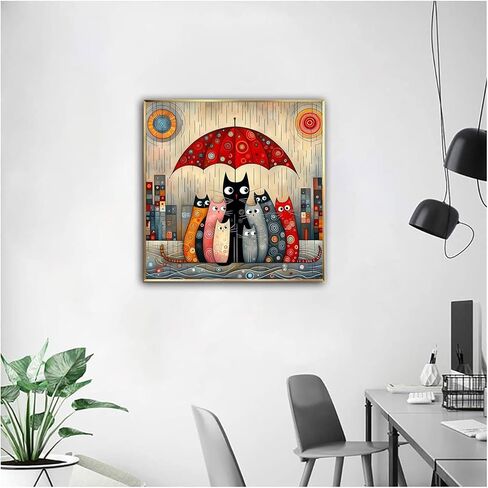 طلاء Niazidier بالأرقام للبالغين، مجموعات الطلاء DIY للبالغين، اللون بالأرقام، الطلاء حسب الأرقام، أعمال قماشية بألوان مائية للمبتدئين في ديكور المنزل (القطط) in Kuwait