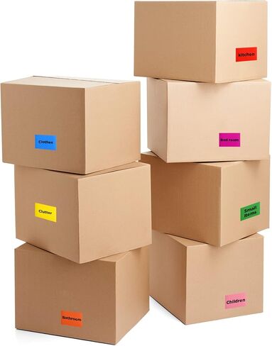 Ctosree 1000 Pcs Colored Moving Labels Stickers Rectangular Waterproof Coded Stickers Adhesive Moving Labels for Color Coded File Name Tags (3x5inch) in Kuwait