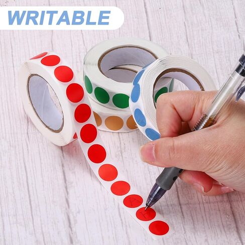 PATIKIL Colored Dot Stickers 3/4", 1000 Pcs Color Coding Labels Blank Circle Stickers Adhesive Round Sticking Papers for Inventory Office Garage Classroom, Light Brown in Kuwait