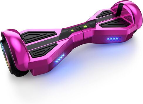 Starship Hoverboard with Bluetooth Speaker, Chrome Color Self Balancing Scooters with Science Fiction Design and 6.5 inch LED Wheels (Chrome Pink) in Saudi Arabia