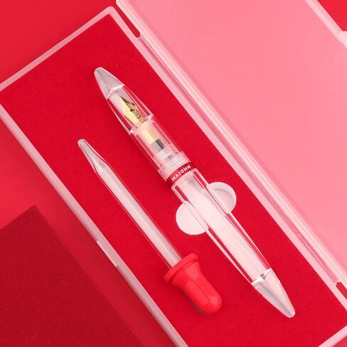 Moonman MAJOHN M2 Fountain Pen, Clear Transparent Acrylic, Eye Dropper Filling, Large-Capacity Ink Storing, Writing Calligraphy Pen Gift Set (Extra Fine Nib) in Saudi Arabia