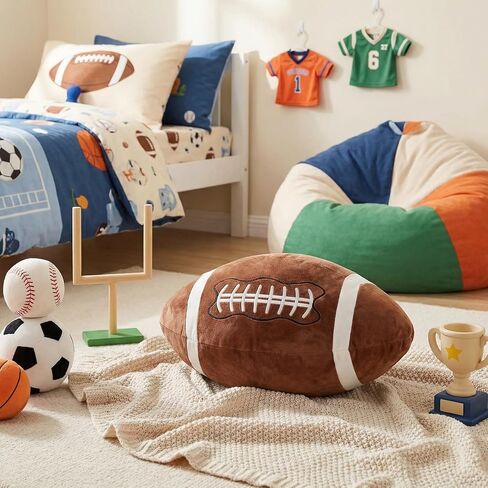 MSYA Football Throw Pillow 20x12 Inch, Soft Plush American Football Pillow for Couch, Bed & Living Room, Decorative Sports Pillow, Cozy Gift for Football Fans in Saudi Arabia