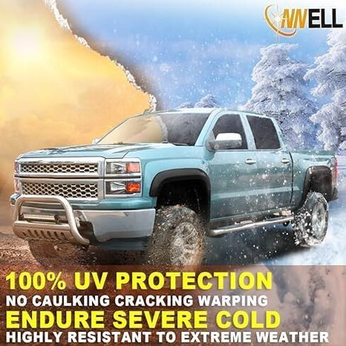 CNNELL 4 قطع Fender Flares نمط المصنع متوافق مع Chevy Silverado 1500 2014-2018 و2500 3500HD 2015-2019 تناسب فقط الطرز ذات السرير الجانبي. ليس للطرز المزدوجة in Kuwait