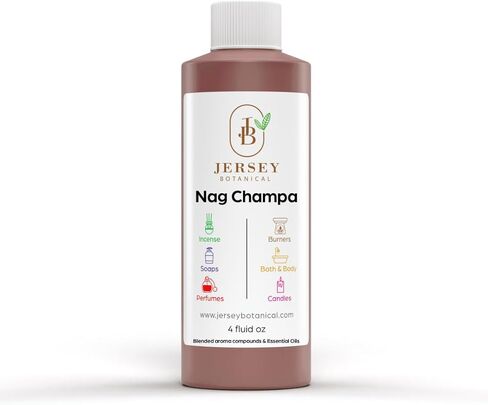 Jersey Botanical - Nag Champa Fragrance Oil 4 oz. for Soap Making, Candle Making, Scented Oil Wax Melts, Home Scent Oil Diffusers, Bath Bomb, DIY Slime, Body Butter Lotions in Saudi Arabia