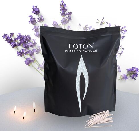 حقيبة شموع كبيرة من فوتون لؤلؤية 64oz - شموع مسحوق فاخرة غير سامة تدوم طويلاً معطرة برائحة اللافندر - رمل شمعة قابل لإعادة الملء مع 100 فتلة لصنع الشموع in Kuwait