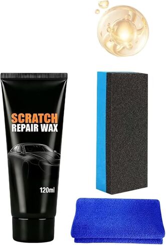 1pc Scratch Remover For Vehicles, 2026New Car Scratch Remover Wax,general car scratch repair wax, works on cars, trucks, SUV,includes wiping cloth and sponge (1 set) in Kuwait