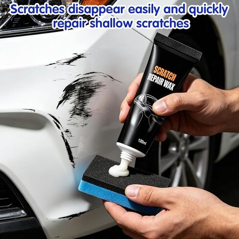1pc Scratch Remover For Vehicles, 2026New Car Scratch Remover Wax,general car scratch repair wax, works on cars, trucks, SUV,includes wiping cloth and sponge (1 set) in Kuwait