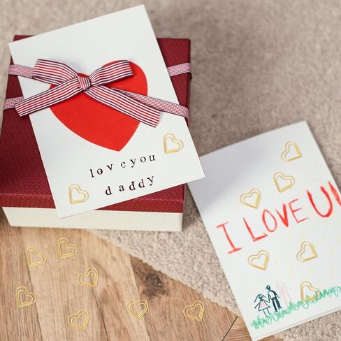 100Pcs Heart Paper Clips, Gold Love Heart Shaped Small Paper Clips, Gold Cute Metal Journaling Paper Clamps, Paperclips for Women, Paper, Document, Note, Sorting, Wedding Decoration Crafts in Kuwait