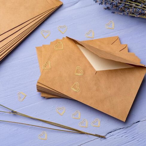 100Pcs Heart Paper Clips, Gold Love Heart Shaped Small Paper Clips, Gold Cute Metal Journaling Paper Clamps, Paperclips for Women, Paper, Document, Note, Sorting, Wedding Decoration Crafts in Kuwait