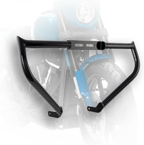 Crash Bar Chopped Engine Guard Highway Bar Compatible with Harley Davidson Breakout Blackline Rocker Softail Standard Custom Springer Deuce Night Train 2000-2017 (GlossBlack) in Saudi Arabia