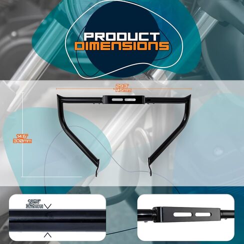 Crash Bar Chopped Engine Guard Highway Bar Compatible with Harley Davidson Breakout Blackline Rocker Softail Standard Custom Springer Deuce Night Train 2000-2017 (GlossBlack) in Saudi Arabia