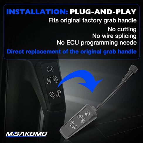 JL400 Handle Switch Panel Compatible with Jeep Wrangler JL 2018-2023 and Gladiator JT 2020-2023, Plug & Play, Independent Control for External Devices in Kuwait