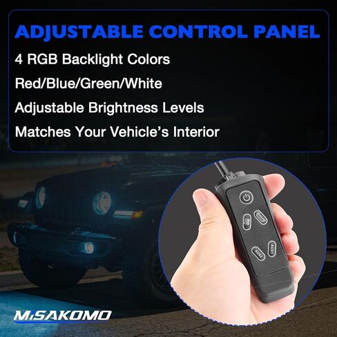 JL400 Handle Switch Panel Compatible with Jeep Wrangler JL 2018-2023 and Gladiator JT 2020-2023, Plug & Play, Independent Control for External Devices in Kuwait