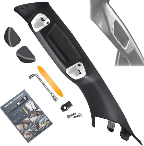 Driver Side A-Pillar Grab Handle Compatible with 2016-2023 Toyota Tacoma 3rd Gen, OEM-Style Texture Grab Handle for Toyota Tacoma Accessories, No Creaking Easy Install, Black, ABS Material in Saudi Arabia