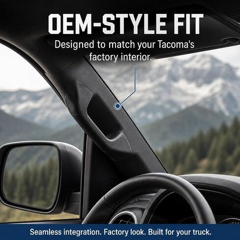Driver Side A-Pillar Grab Handle for Toyota Tacoma 3rd Gen (2016-2023) - OEM Style, Airbag Tested, Noise-Free, Easy Install (Black) in Saudi Arabia