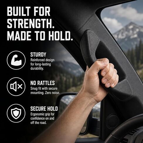 Driver Side A-Pillar Grab Handle for Toyota Tacoma 3rd Gen (2016-2023) - OEM Style, Airbag Tested, Noise-Free, Easy Install (Black) in Saudi Arabia