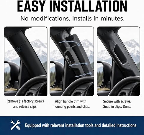 Driver Side A-Pillar Grab Handle for Toyota Tacoma 3rd Gen (2016-2023) - OEM Style, Airbag Tested, Noise-Free, Easy Install (Black) in Saudi Arabia