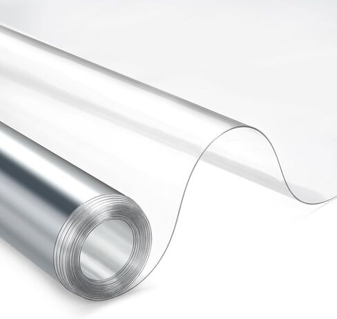 54 Inch x 15 ft Clear Vinyl Roll Sheet 10 Gauge Clear Plastic Roll Marine Vinyls Crystal Transparent Vinyl Sheeting for Window Boats Table Covering Greenhouse DIY Crafts Making Protective Film in Kuwait