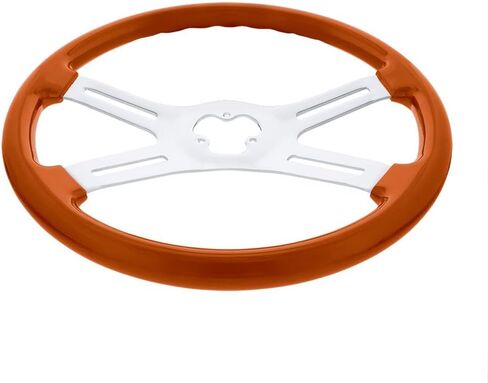 18" Cadmium Orange Steering Wheel, Hub, Horn Kit compatible with Peterbilt 06-22 compatible with Kenworth 03-22 in Kuwait
