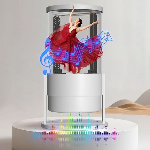 جهاز عرض ثلاثي الأبعاد 5D، مكبر صوت بلوتوث مع تحكم في تطبيق WiFi، رؤية HD 1080P 360 درجة، مرئيات ستيريو بالعين المجردة، لمساحات العرض وعدادات البيع بالتجزئة in Kuwait