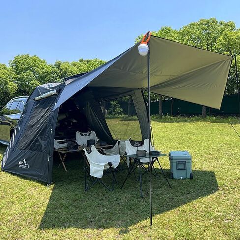 Versatile Tailgate Awning Car Tent Attachment | Rainfly Screen Room for S, Mpv, C & Minivans, Easy Setup Spacious Shelter for Camping & Road Trips (Black) with RainflyScreen Room 485 cm x 480 cm in Kuwait