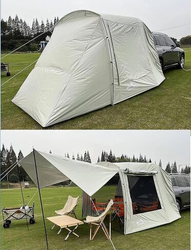 Versatile Tailgate Awning Car Tent Attachment | Rainfly Screen Room for S, Mpv, C & Minivans, Easy Setup Spacious Shelter for Camping & Road Trips (Black) with RainflyScreen Room 485 cm x 480 cm in Kuwait