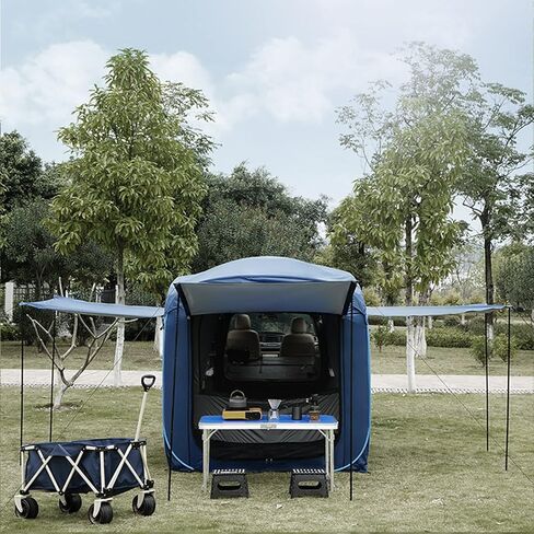 Camping Tent Car Rear Tent for Camping, Family Car Tail Tent Tailgate Shade Awning Tents with Mosquito Net, Stail Shade Awning Tailgate Canopy for Camping Fishing in Kuwait