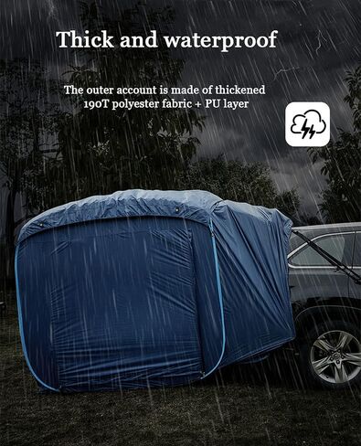 Camping Tent Car Rear Tent for Camping, Family Car Tail Tent Tailgate Shade Awning Tents with Mosquito Net, Stail Shade Awning Tailgate Canopy for Camping Fishing in Kuwait