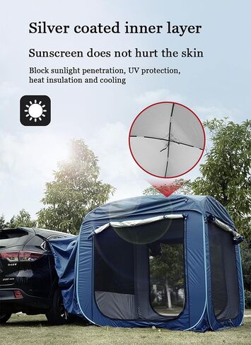 Camping Tent Car Rear Tent for Camping, Family Car Tail Tent Tailgate Shade Awning Tents with Mosquito Net, Stail Shade Awning Tailgate Canopy for Camping Fishing in Kuwait