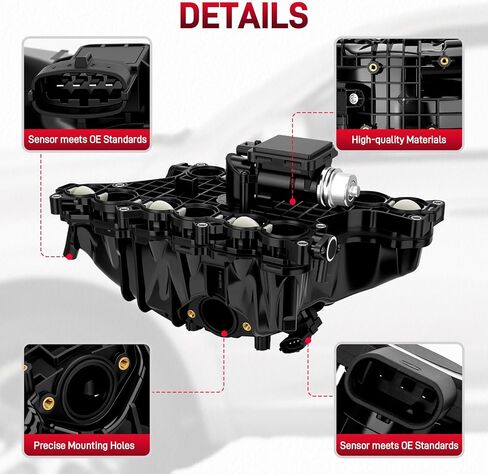 68492577AA Engine Intake Manifold with Gasket and Control Actuator Compatible with 2014-2018 Ram 1500 2014-2019 Jeep Grand Cherokee 3.0L V6 turbo diesel engine Replace#68211167AA 68211167AB 68211167AC in Kuwait